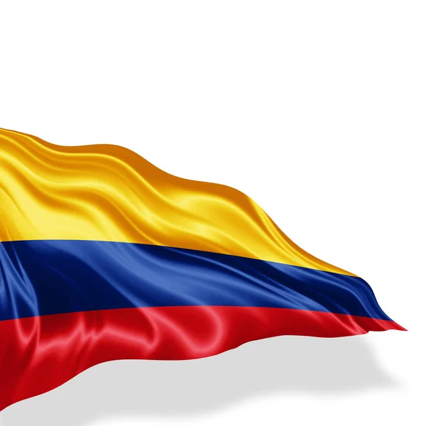 Flaggan Colombia Med Kopia Utrymme För Din Text Vit Bakgrund — Stockfoto