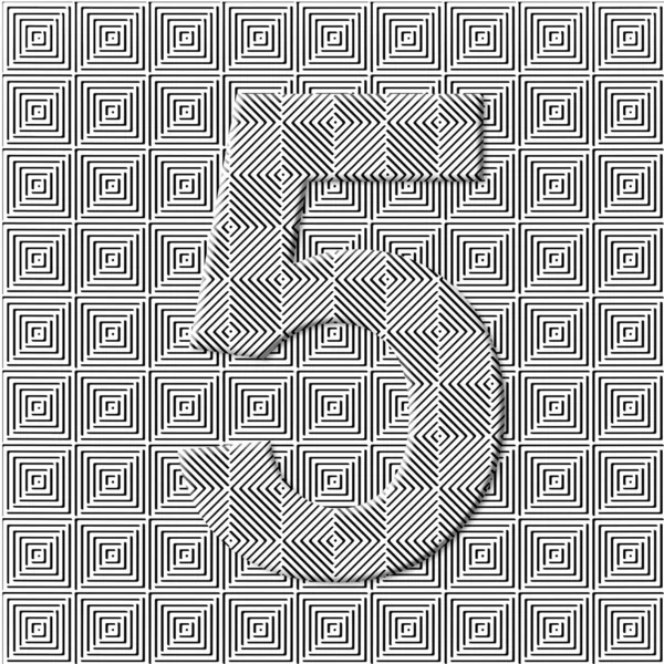 five number on black and white on optical, background