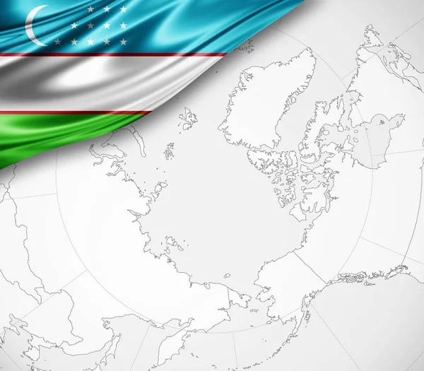Vlag Van Oezbekistan Met Kopie Ruimte Voor Tekst Illustratie — Stockfoto