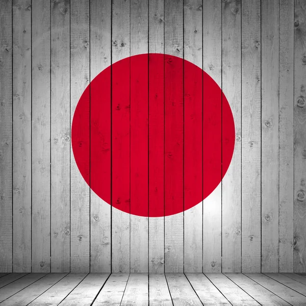 Flaga Japonii Podłoże Drewniane Ilustracja — Zdjęcie stockowe