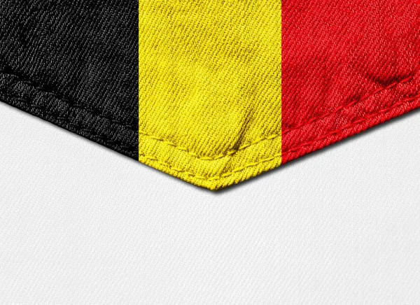 Belgium Flag Fabric Copy Space Your Text Images White Background — Stock Photo, Image