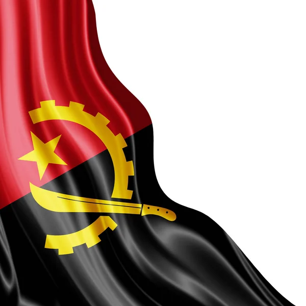 Flaga Angoli Kopia Miejsce Tekst Białym Tle Ilustracja — Zdjęcie stockowe