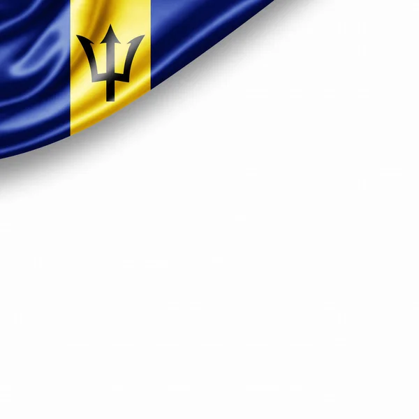 Flagge Von Barbados Mit Kopierplatz Für Ihren Text Auf Weißem — Stockfoto