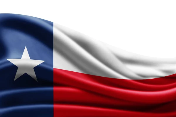 Texas Flag Silk Copy Space Your Text Images White Background — Stock Photo, Image