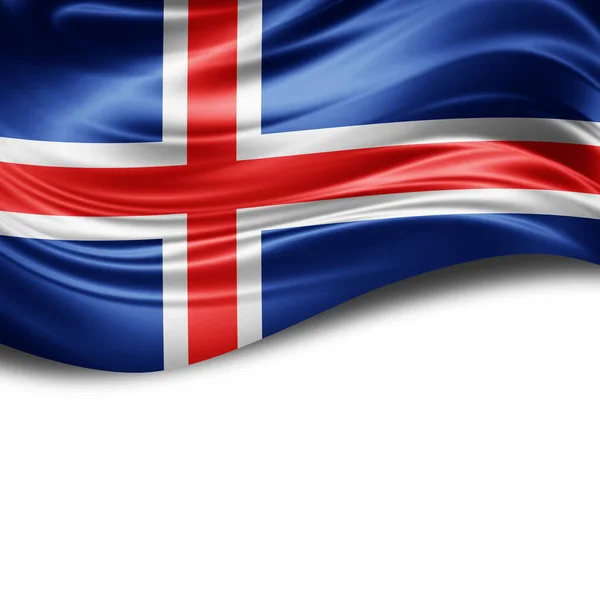 Flaga Islandii Kopia Miejsce Tekst Białym Tle Ilustracja — Zdjęcie stockowe