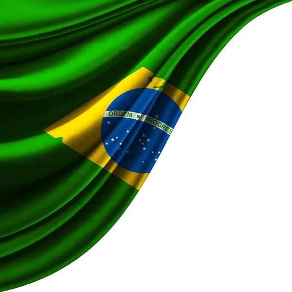 Brasilianische Flagge Aus Seide Mit Copyspace Für Ihre Texte Oder — Stockfoto