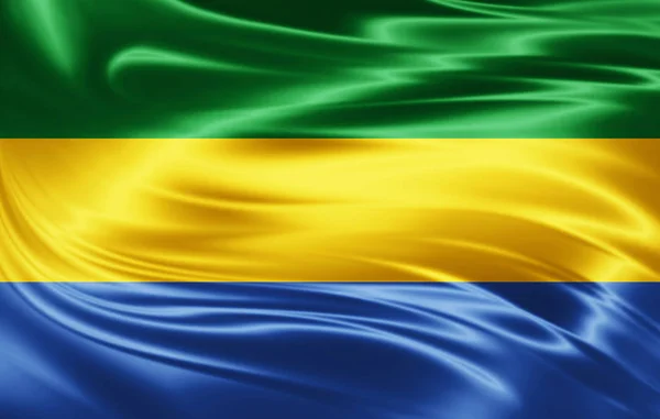 Vlag Van Gabon Met Kopie Ruimte Voor Tekst Illustratie — Stockfoto