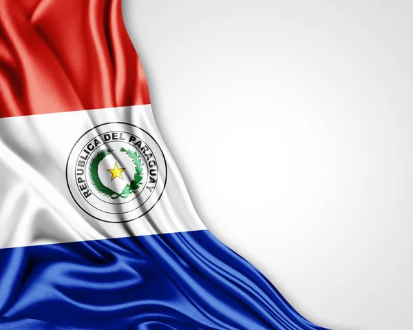 Прапор Парагваю Копію Простір Тексту Білий Фон Ілюстрація — стокове фото