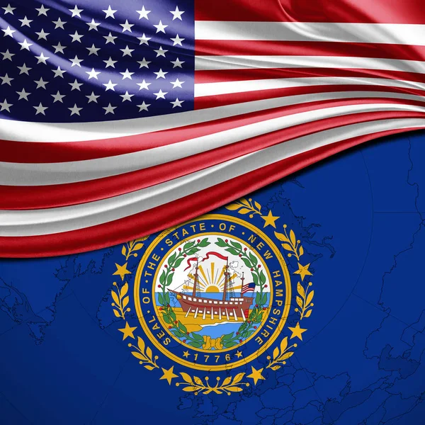 Прапор Сша Нью Гемпширі Державний Прапор Фону — стокове фото