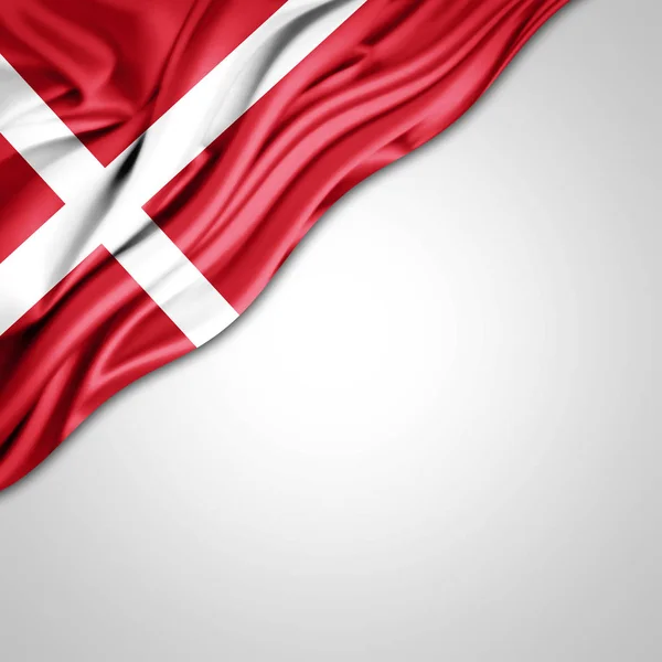 Bandeira Dinamarca Com Espaço Cópia Para Seu Texto Ilustração — Fotografia de Stock