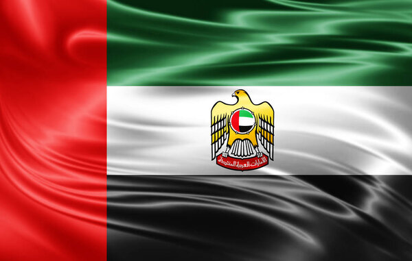 Flag of united arab emirates with copy space for your text  - 3D illustration    