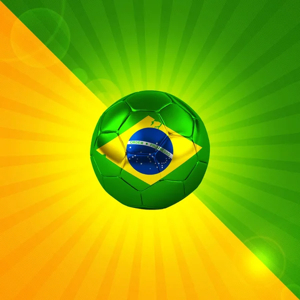 Bandeira Brasil Bola Futebol Com Espaço Cópia Para Seu Texto — Fotografia de Stock