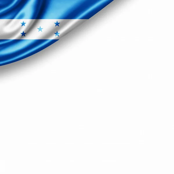 Vlag Van Honduras Met Kopie Ruimte Voor Tekst Witte Achtergrond — Stockfoto