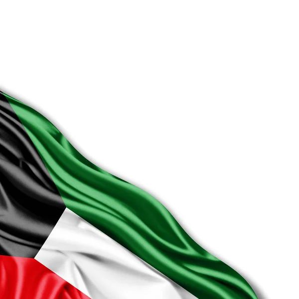 Flag Kuwait Copy Space Your Text White Background Illustration — Stock Photo, Image