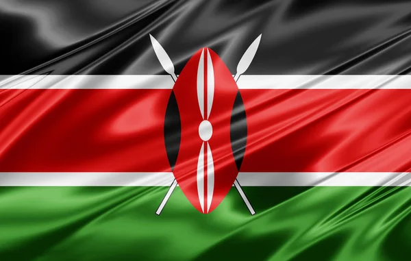Keňská Vlajka Kopií Prostor Pro Ilustraci Textu — Stock fotografie