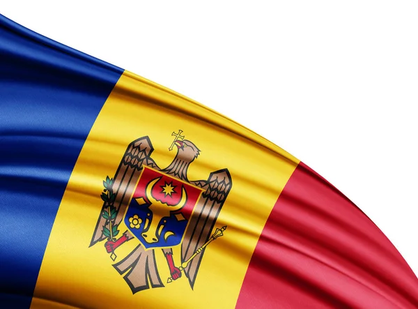 Vlag Van Moldavië Met Kopie Ruimte Voor Tekst Illustratie — Stockfoto