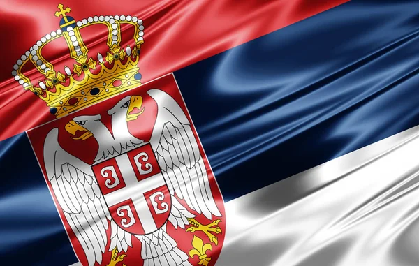 Bandiera Della Serbia Con Spazio Copia Del Testo Illustrazione — Foto Stock