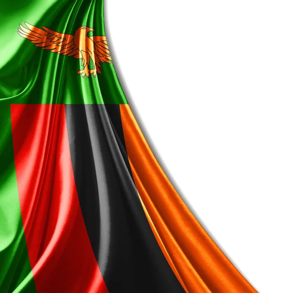 赞比亚国旗与复制空间为您的文本 — 图库照片