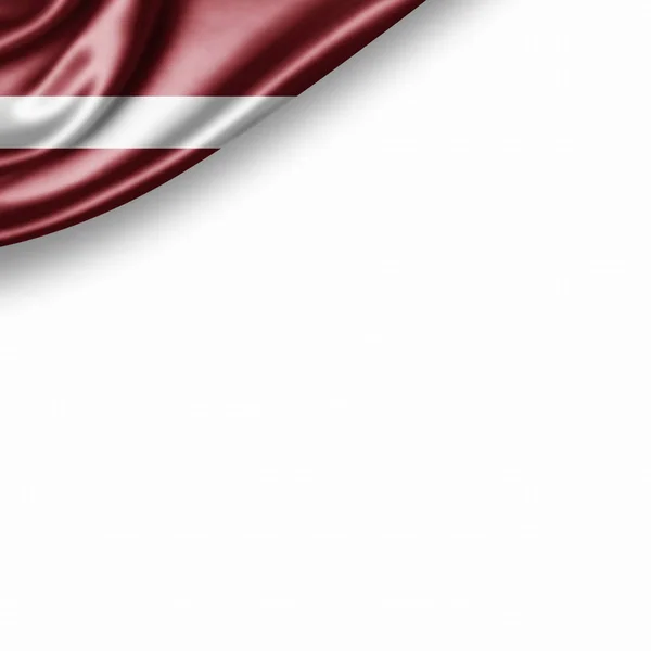 Flag Latvia Copy Space Your Text White Background Illustration — Stock Photo, Image