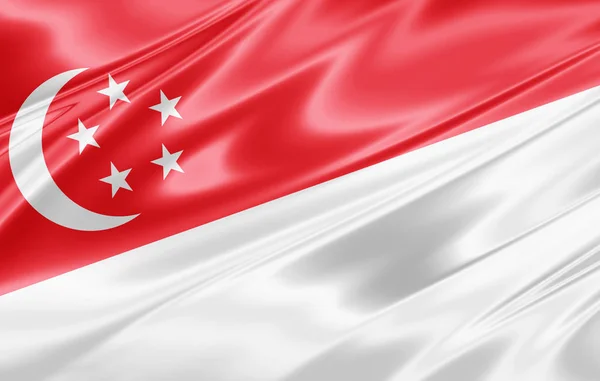 Bandeira Singapura Com Espaço Cópia Para Seu Texto Ilustração — Fotografia de Stock