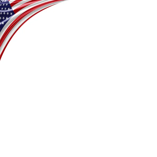 Usa Flag Silk Copy Space Your Text Images White Background — Stock Photo, Image