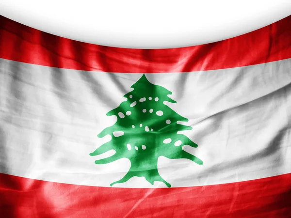 Vlag Van Libanon Met Kopie Ruimte Voor Tekst Illustratie — Stockfoto