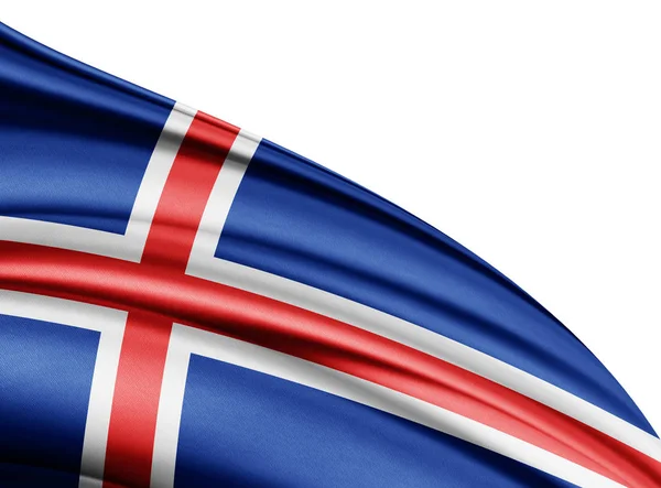 Vlag Van Ijsland Met Kopie Ruimte Voor Tekst Illustratie — Stockfoto