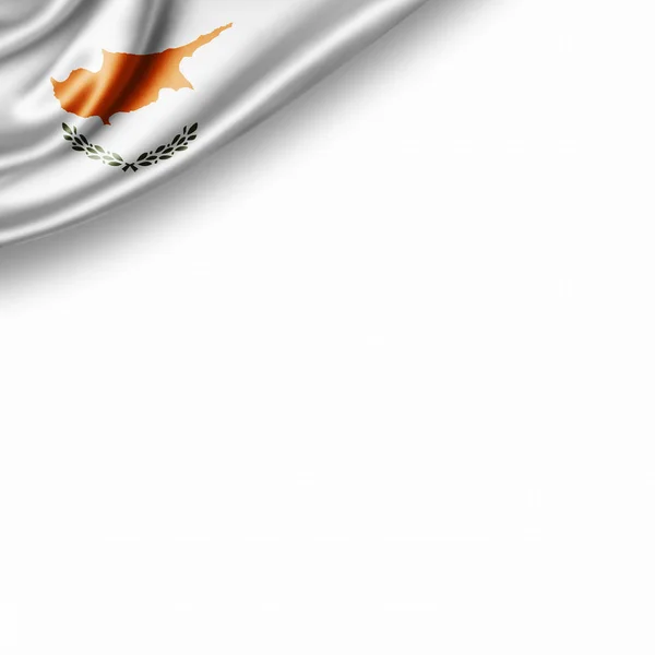 Flagge Zyperns Mit Kopierplatz Für Ihren Text Auf Weißem Hintergrund — Stockfoto