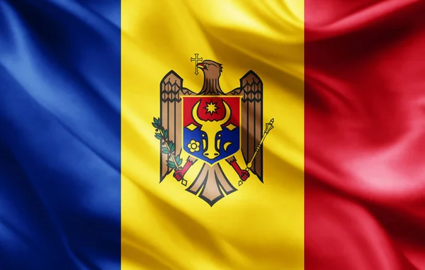 Bandiera Della Moldova Con Spazio Copia Del Testo Illustrazione — Foto Stock