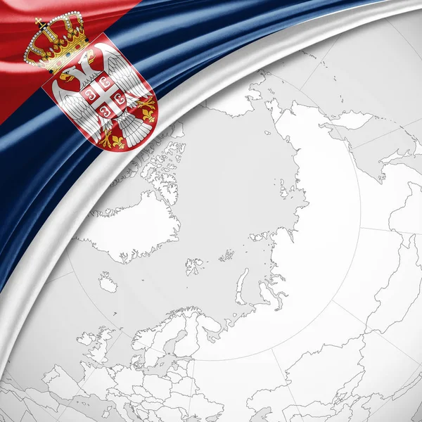 Bandera Serbia Con Espacio Para Copiar Texto Ilustración — Foto de Stock