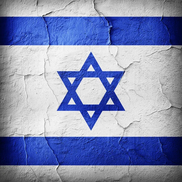 Izrael Zászló Festett Régi Fal Textúra Illusztráció — Stock Fotó