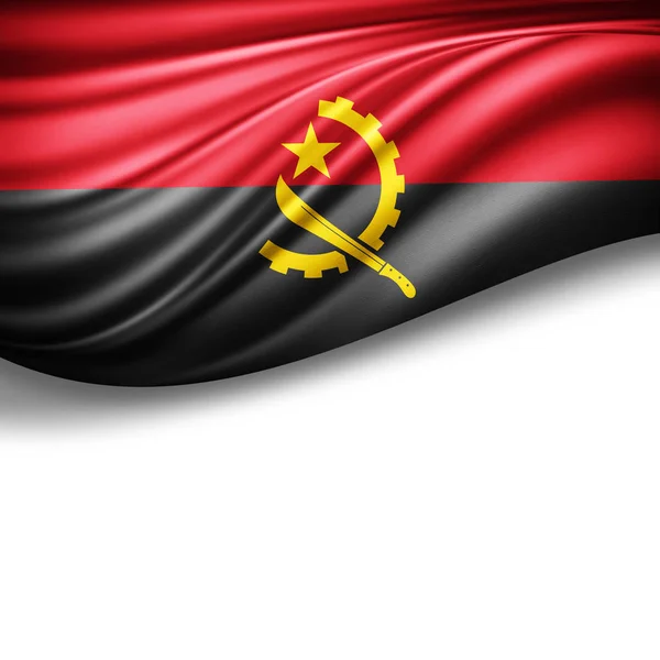 Флаг Анголы Местом Копирования Текста Белом Фоне Иллюстрация — стоковое фото