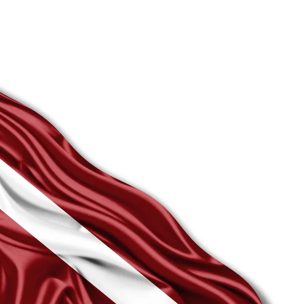 Flag Latvia Copy Space Your Text White Background Illustration — Stockfoto