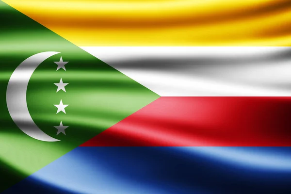 Bandiera Delle Comore Con Spazio Copia Del Testo Illustrazione — Foto Stock
