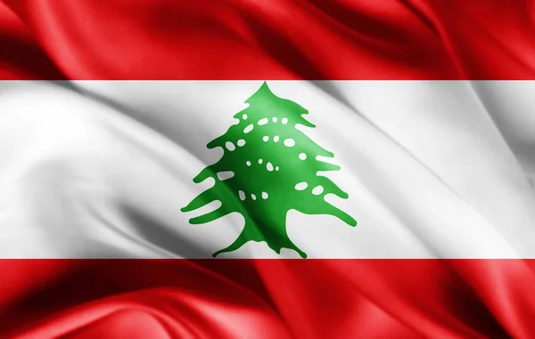 Vlag Van Libanon Met Kopie Ruimte Voor Tekst Illustratie — Stockfoto
