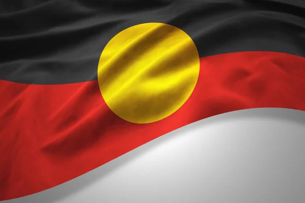 Bandera Australia Aborigen Con Espacio Copia Para Texto Sobre Fondo — Foto de Stock