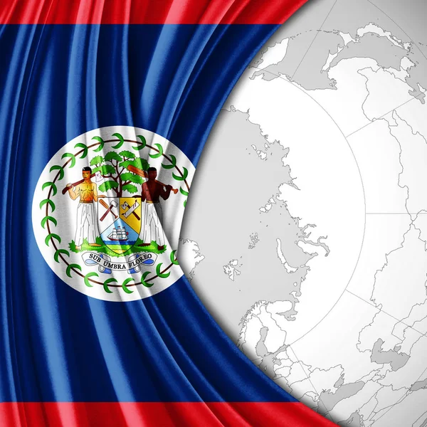 Belizes Flag Med Kopiplads Til Din Tekst Illustration - Stock-foto