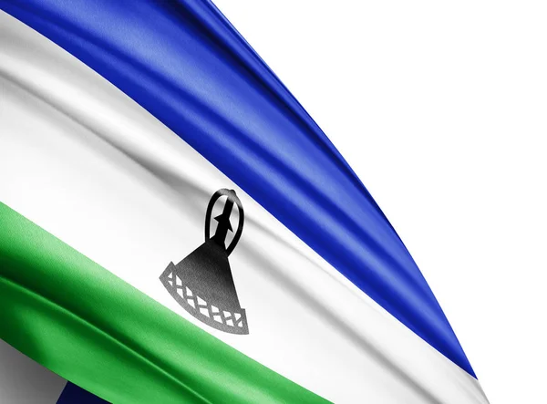 Vlag Van Lesotho Met Kopie Ruimte Voor Tekst Illustratie — Stockfoto