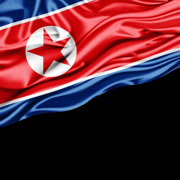 Bandeira Coreia Norte Com Espaço Cópia Para Seu Texto Ilustração — Fotografia de Stock