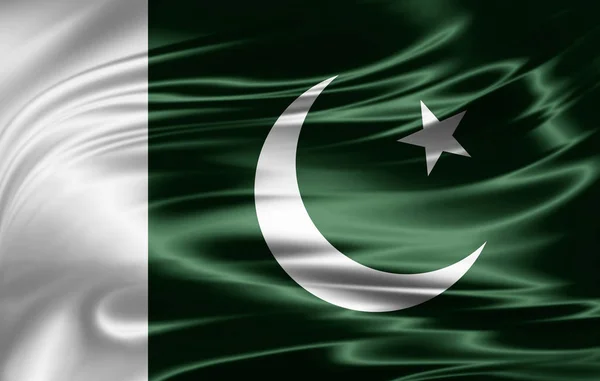 Pakistans Flagga Med Kopia Utrymme För Din Text Illustration — Stockfoto