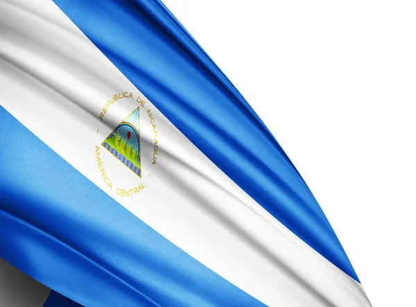 テキスト イラストのコピー スペースとニカラグアの旗 — ストック写真