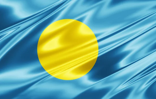 Vlag Van Palau Met Kopie Ruimte Voor Tekst Illustratie — Stockfoto