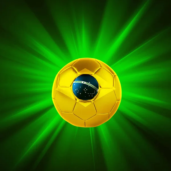 Bola Futebol Com Bandeira Brasil Com Espaço Cópia Para Seu — Fotografia de Stock