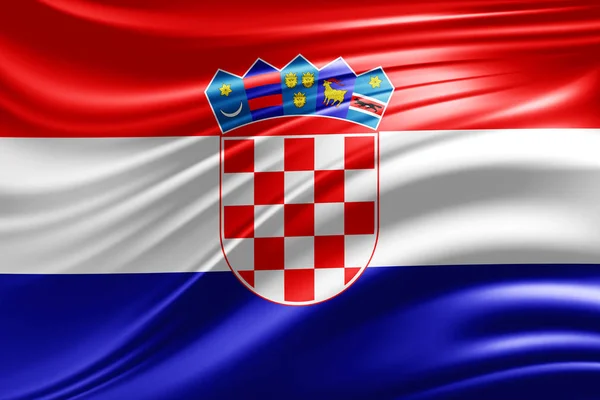 Kroatiens Flagga Med Kopia Utrymme För Din Text Illustration — Stockfoto