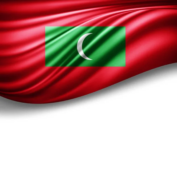 Σημαία Των Μαλδίβων Αντίγραφο Χώρο Για Κείμενο Λευκό Φόντο Απεικόνιση — Φωτογραφία Αρχείου
