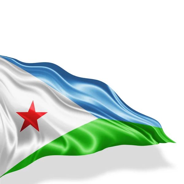 Bandera Yibuti Con Espacio Copia Para Texto Ilustración —  Fotos de Stock