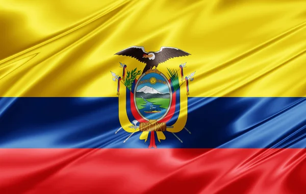 Bandiera Dell Ecuador Con Spazio Copia Del Testo Illustrazione — Foto Stock
