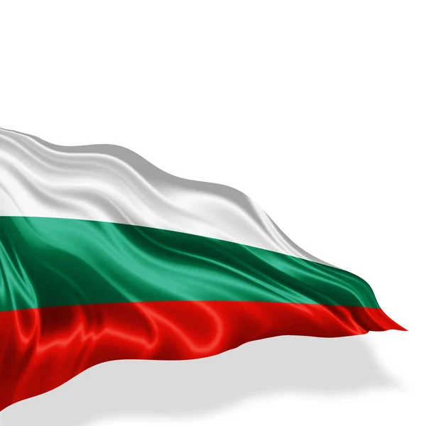 Σημαία Της Βουλγαρίας Αντίγραφο Χώρο Για Κείμενο Λευκό Φόντο Απεικόνιση — Φωτογραφία Αρχείου