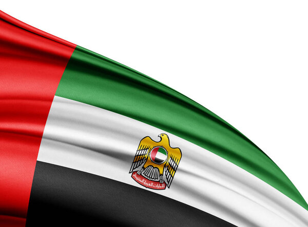 Flag of united arab emirates with copy space for your text  - 3D illustration    