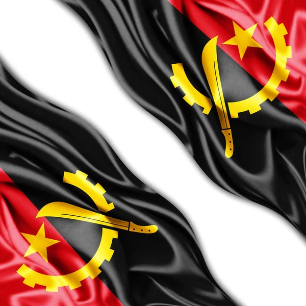 Bandeira Angola Com Espaço Cópia Para Seu Texto Sobre Fundo — Fotografia de Stock